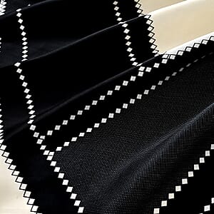 La Marey Black and White Silk Feeling Kaftan