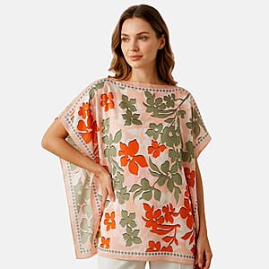 La Marey Orange Silk Feeling Kaftan