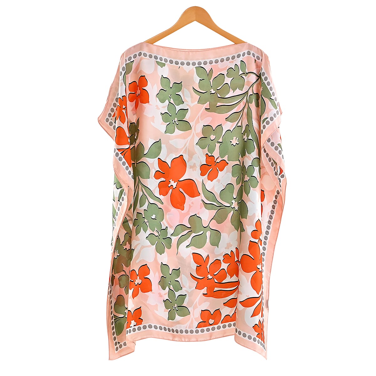 La Marey Orange Silk Feeling Kaftan image number 1
