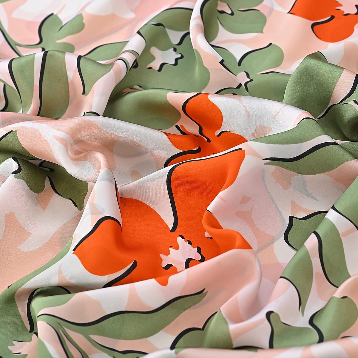 La Marey Orange Silk Feeling Kaftan image number 4