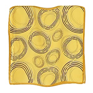 La Marey Yellow Concentric Print Silky Kaftan Boat Neck Top