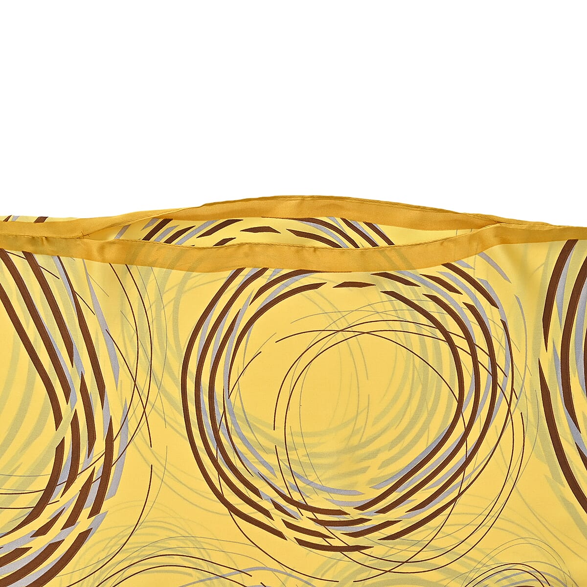 La Marey Yellow Concentric Print Silky Kaftan Boat Neck Top image number 3