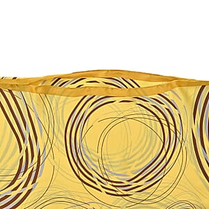 La Marey Yellow Concentric Print Silky Kaftan Boat Neck Top
