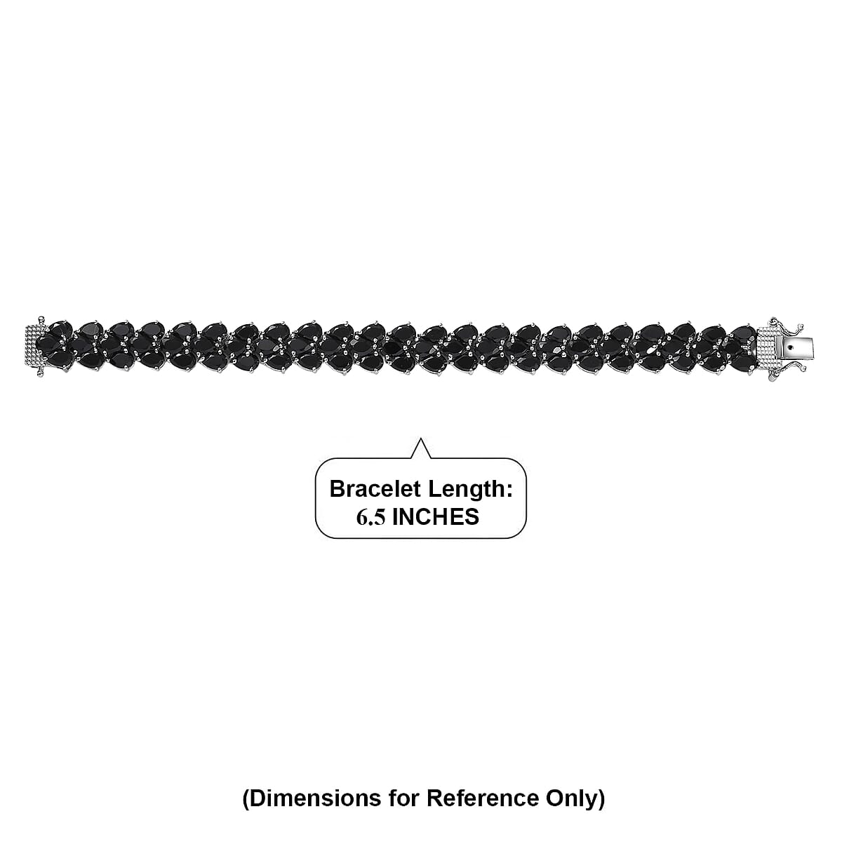 EverTrue Thai Black Spinel 36.60 ctw Midnight Noir Weave Bracelet in Platinum Bond (6.50 In) (Del. in 7-10 Days) image number 4