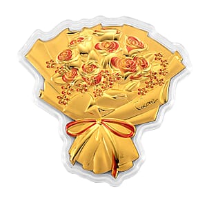 24K Gold Rose Bouquet &ndash; A Gift of Love Embossed Sheet 10 mg | Gift Book Packaging