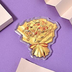 24K Gold Rose Bouquet &ndash; A Gift of Love Embossed Sheet 10 mg | Gift Book Packaging