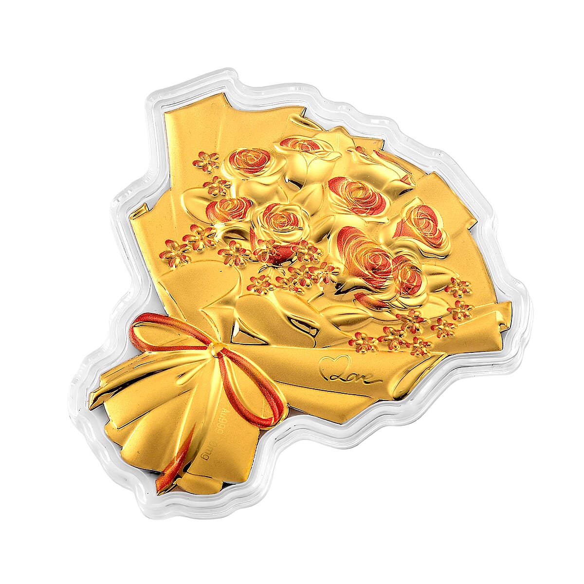 24K Gold Rose Bouquet &ndash; A Gift of Love Embossed Sheet 10 mg | Gift Book Packaging image number 2