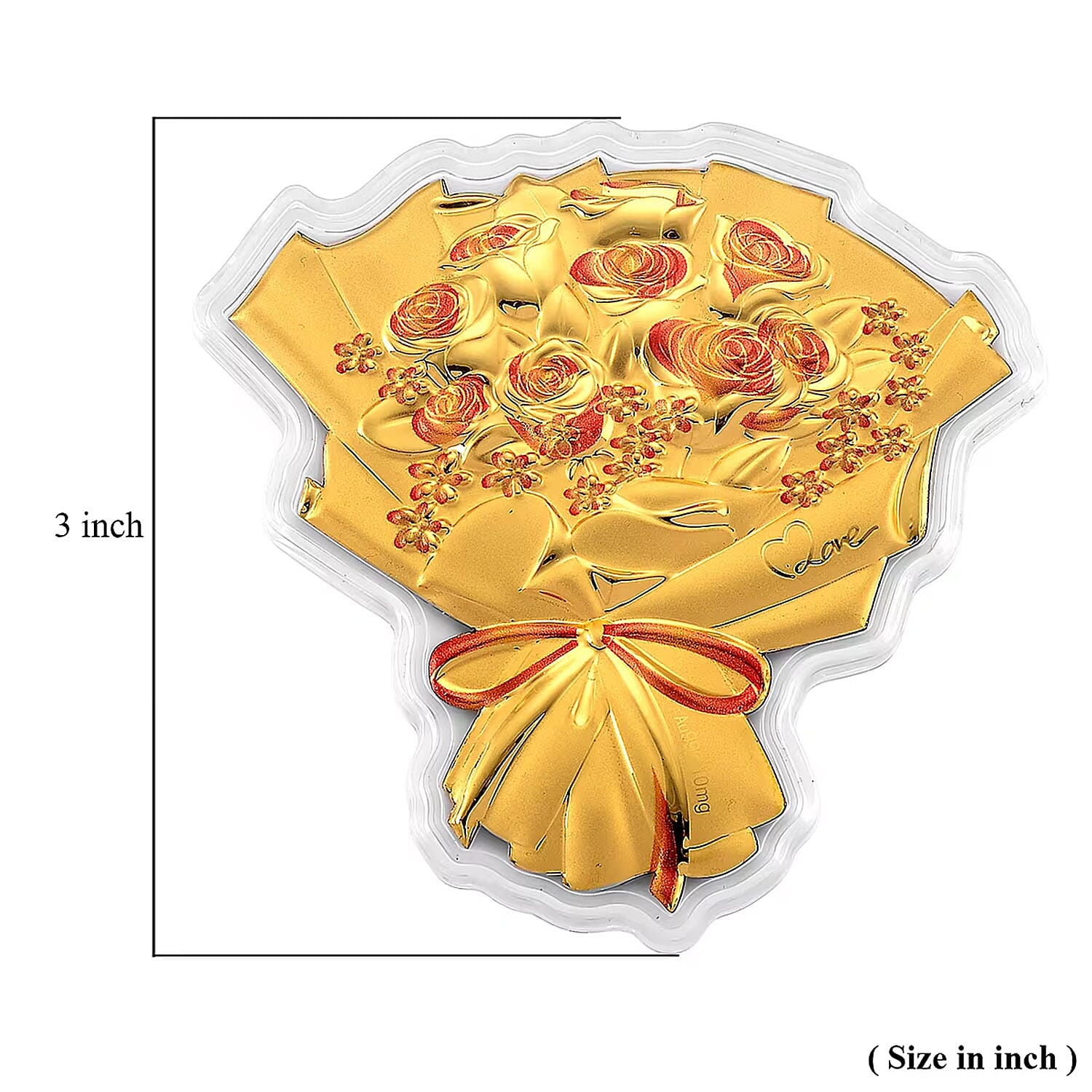 24K Gold Rose Bouquet – A Gift of Love Embossed Sheet 10 mg | Gift Book Packaging