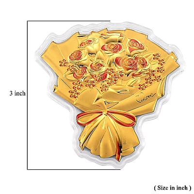 24K Gold Rose Bouquet – A Gift of Love Embossed Sheet 10 mg | Gift Book Packaging