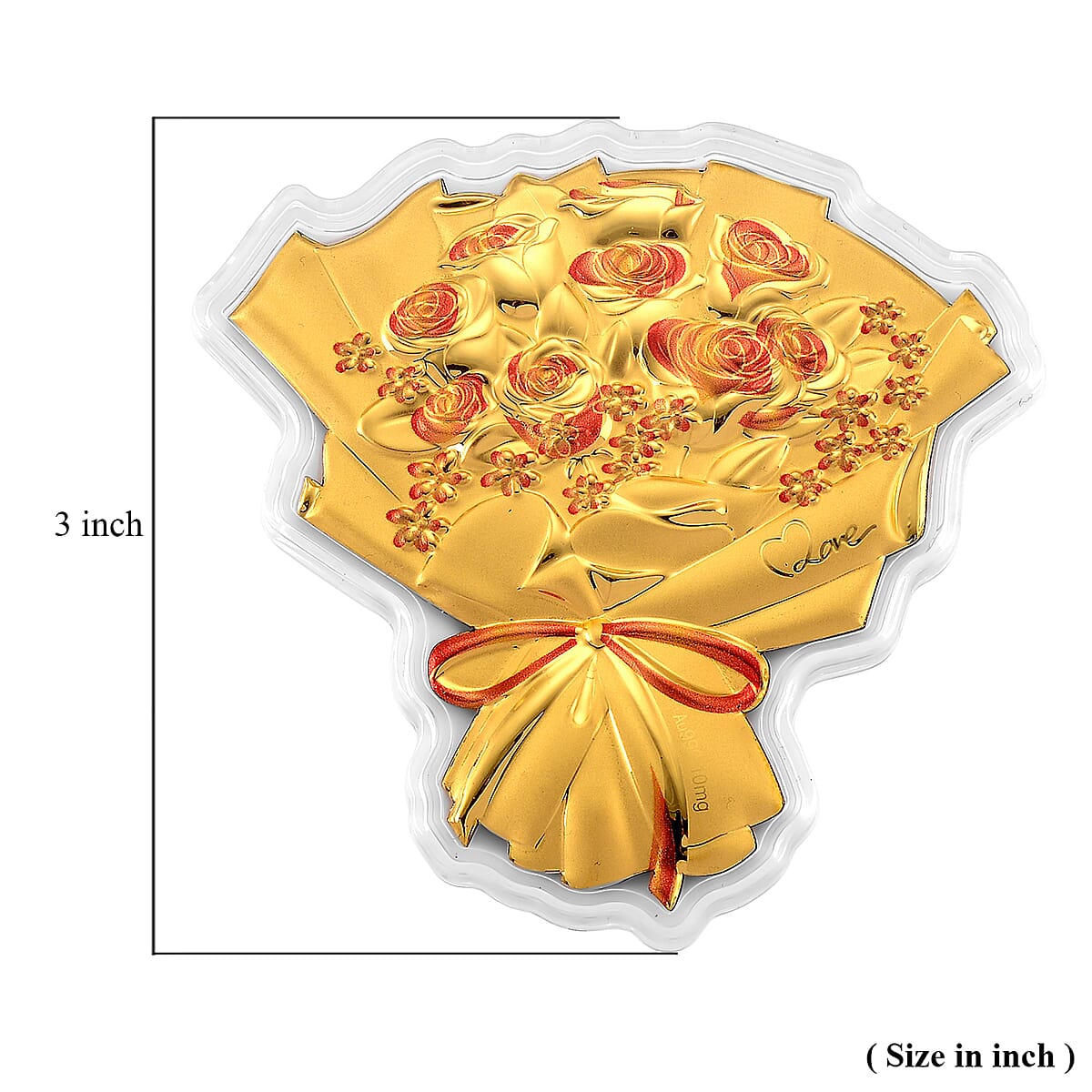 24K Gold Rose Bouquet &ndash; A Gift of Love Embossed Sheet 10 mg | Gift Book Packaging image number 6