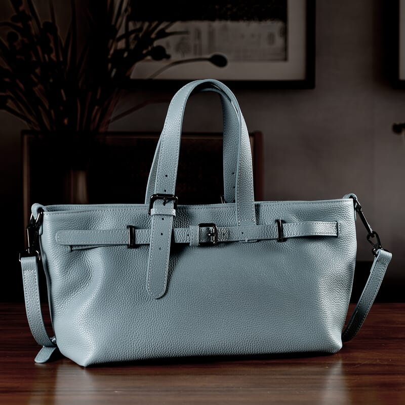 La Marey Light Blue Genuine Leather Crossbody Bag