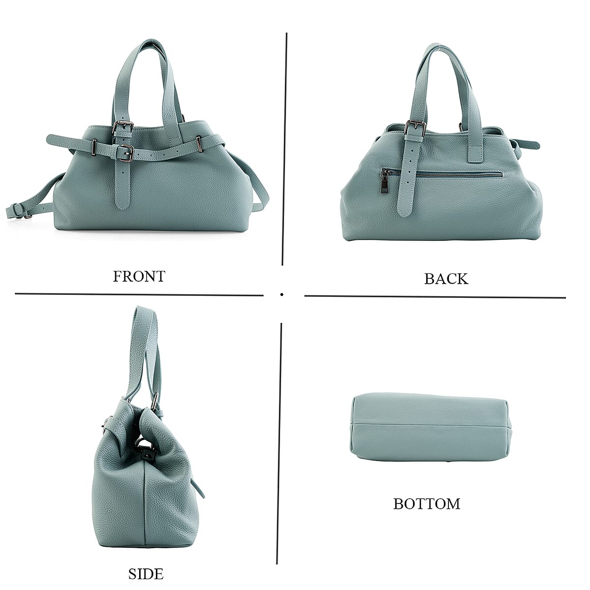 La Marey Light Blue Genuine Leather Crossbody Bag image number 4