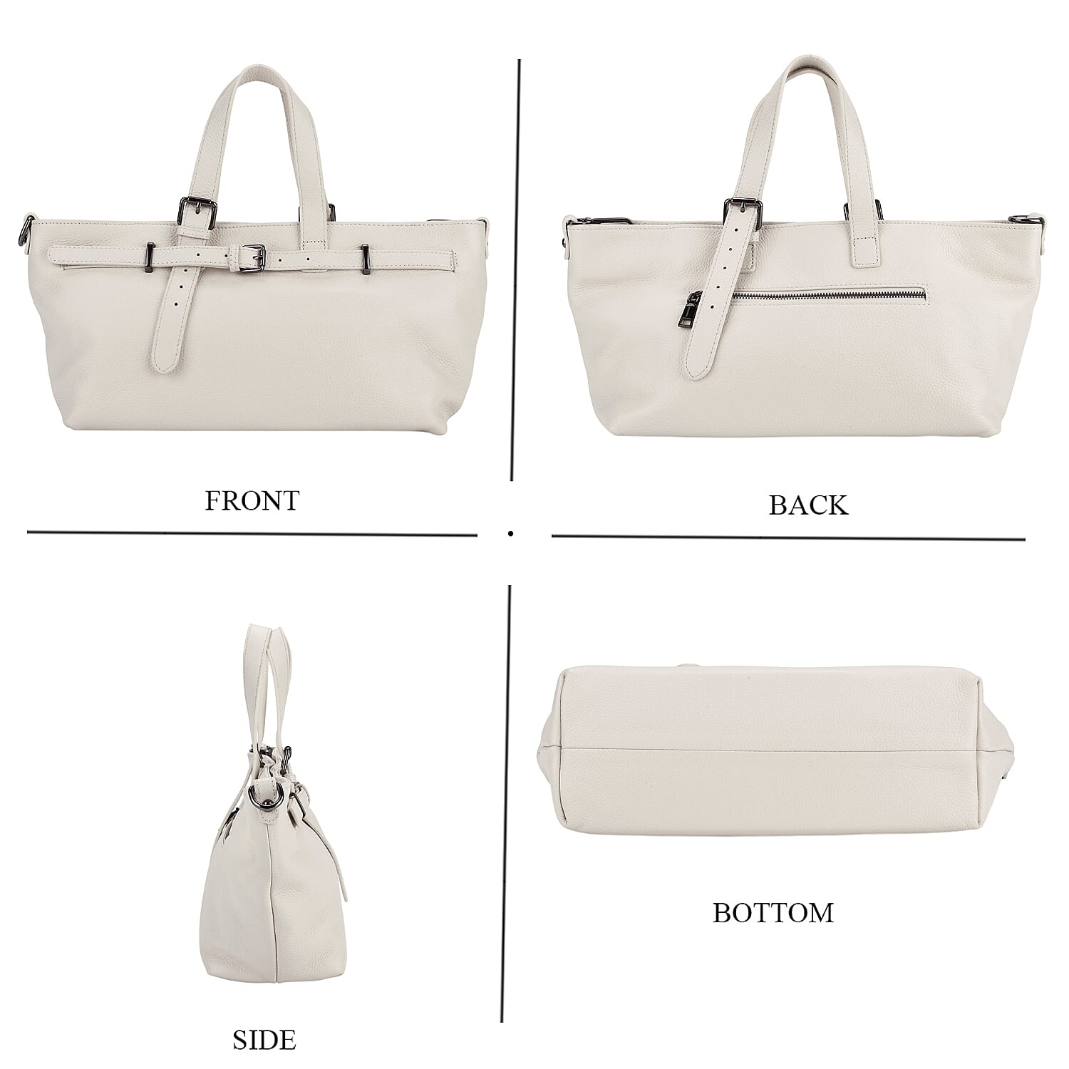 La Marey White Genuine Leather Crossbody Bag