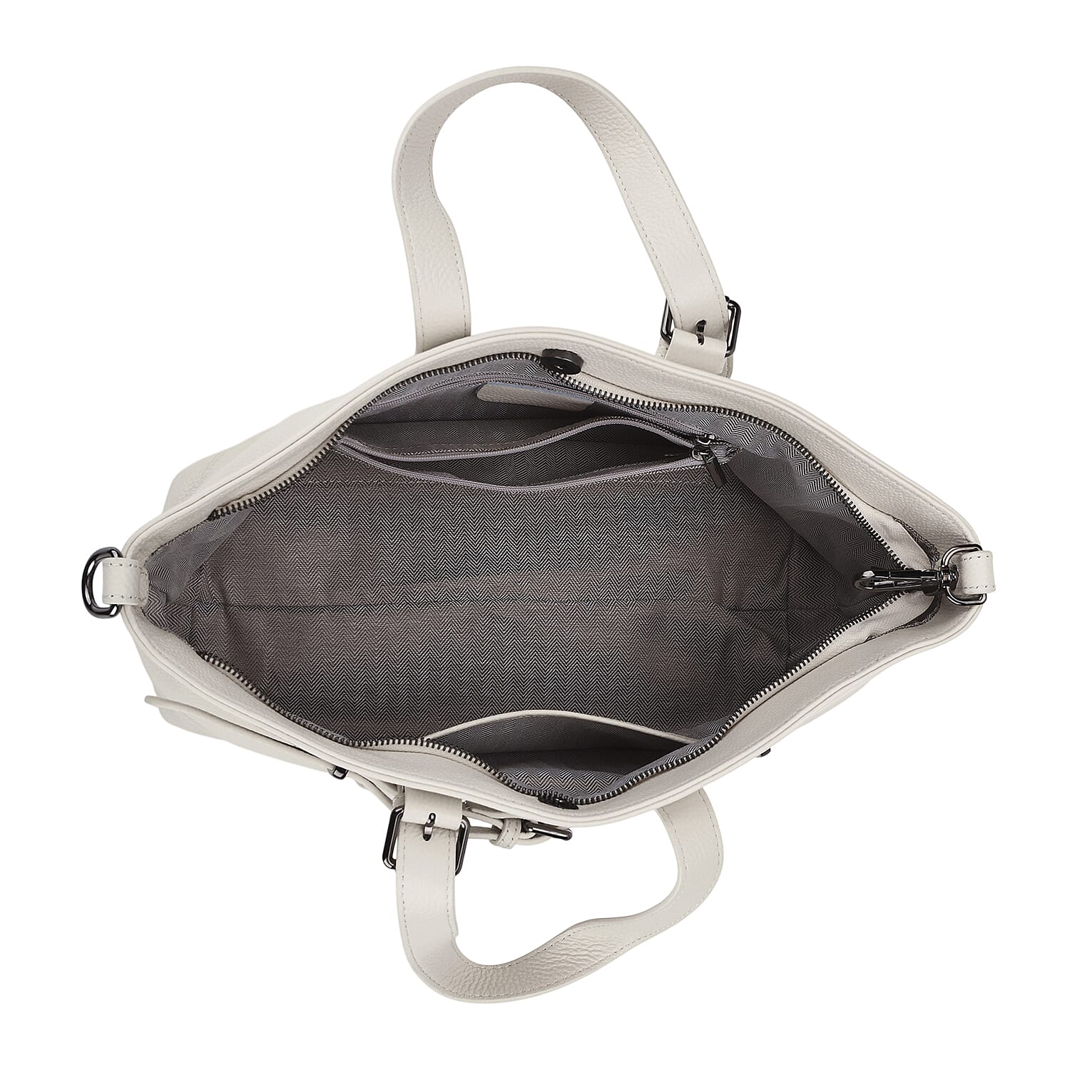 La Marey White Genuine Leather Crossbody Bag