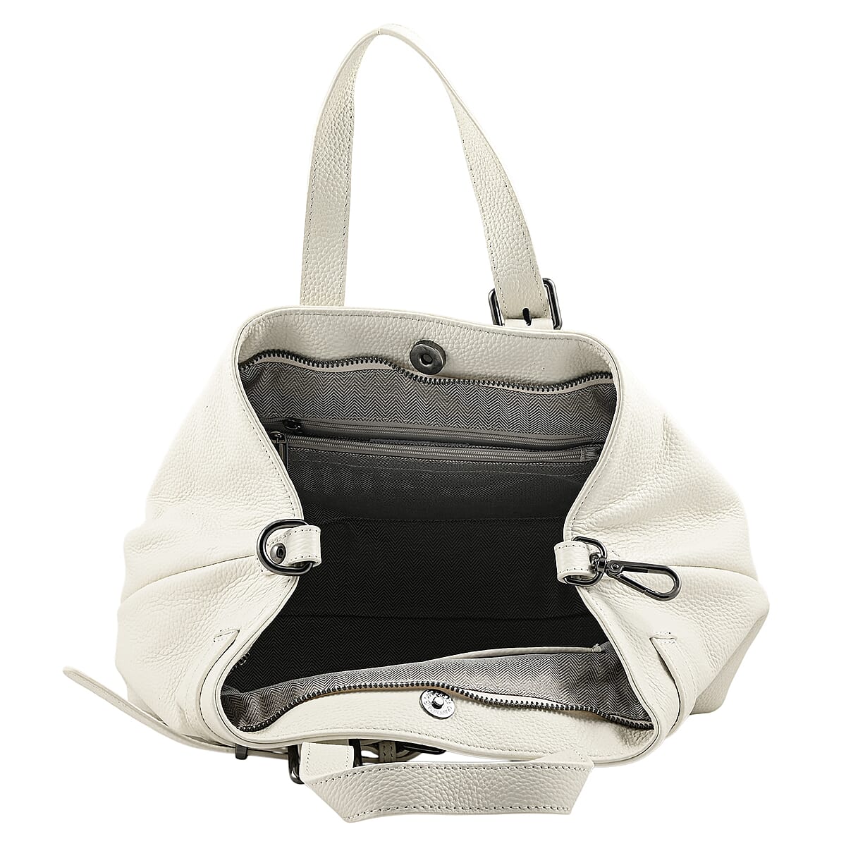 La Marey White Genuine Leather Crossbody Bag image number 5