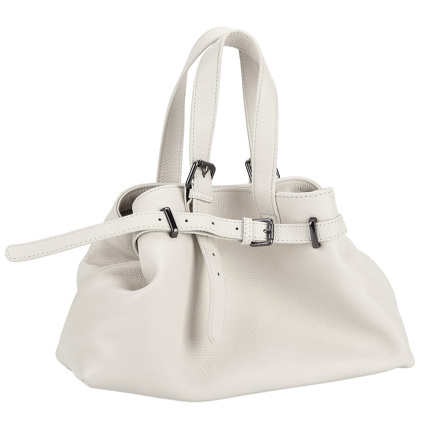 La Marey White Genuine Leather Crossbody Bag