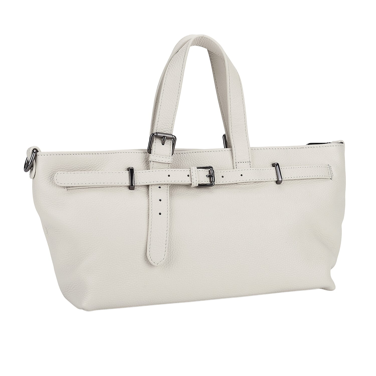 La Marey White Genuine Leather Crossbody Bag
