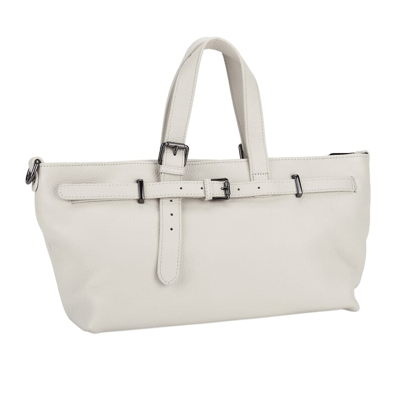 La Marey White Genuine Leather Crossbody Bag