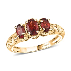 EverTrue Mozambique Garnet 1.15 ctw Ring in 18K YG Plated (Size 10.0)