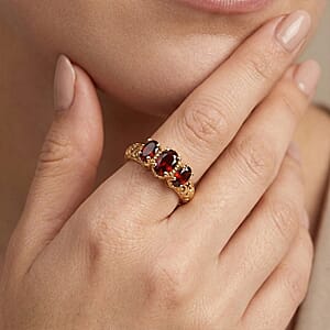 EverTrue Mozambique Garnet 1.15 ctw Ring in 18K YG Plated (Size 10.0)