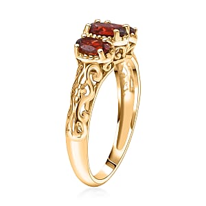 EverTrue Mozambique Garnet 1.15 ctw Ring in 18K YG Plated (Size 10.0)