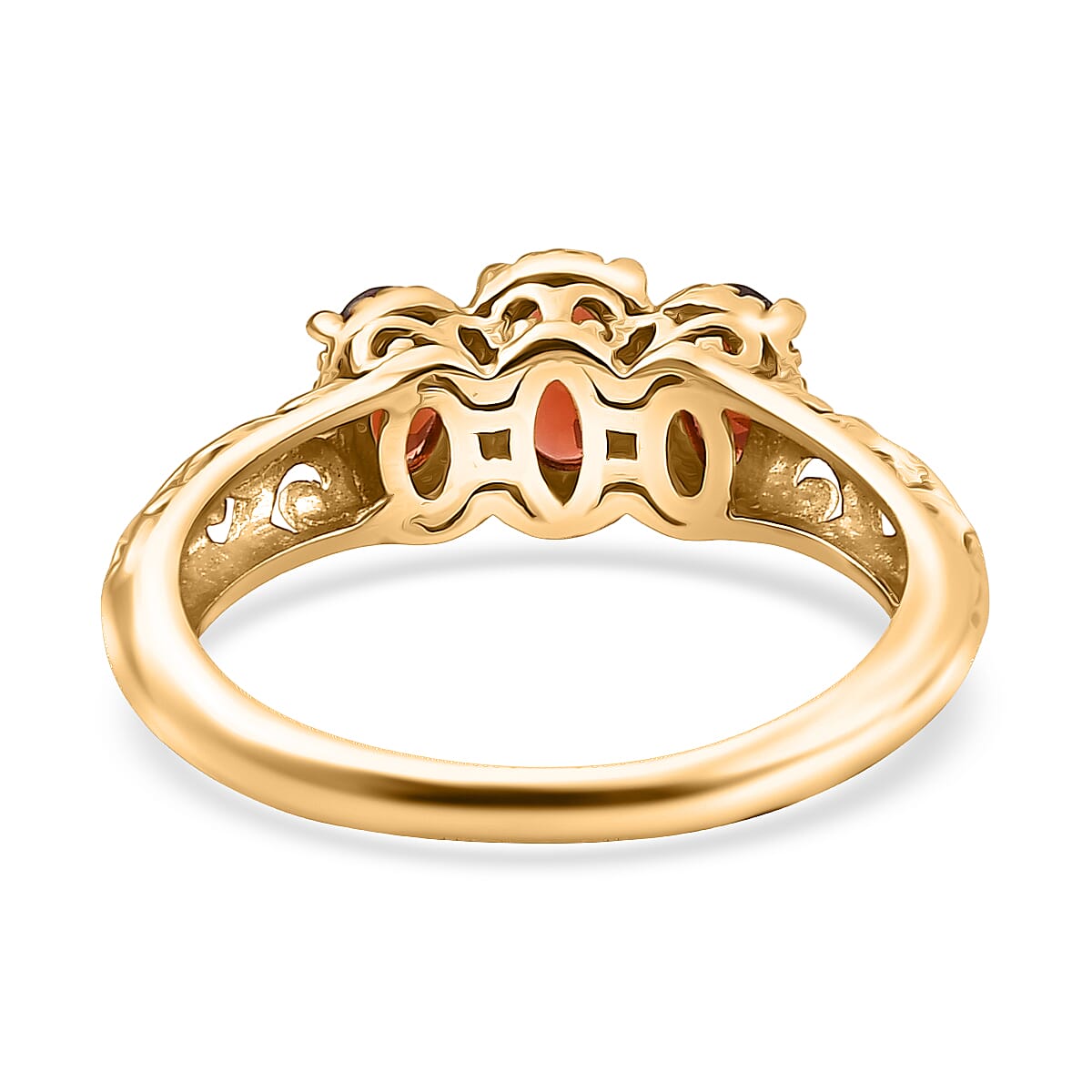EverTrue Mozambique Garnet 1.15 ctw Ring in 18K YG Plated (Size 10.0) image number 4