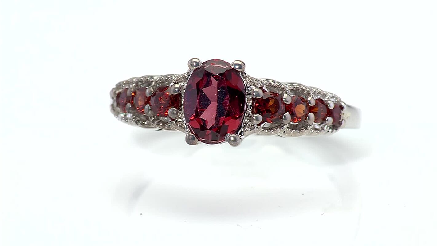 EverTrue Mozambique Garnet Ring in Platinum Bond (Size 10.0) 1.35 ctw