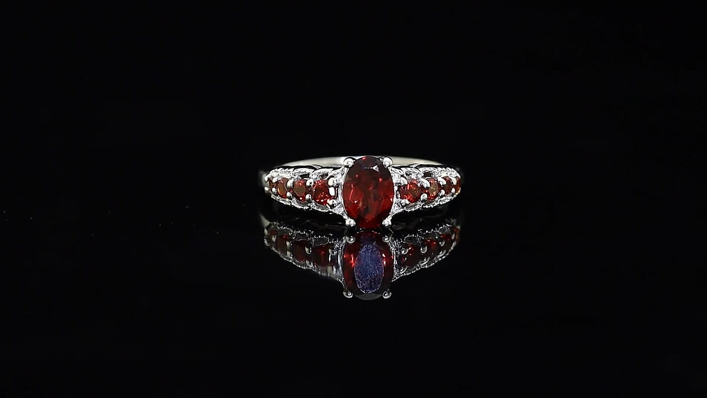 EverTrue Mozambique Garnet Ring in Platinum Bond (Size 10.0) 1.35 ctw