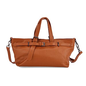 La Marey Tan Genuine Leather Crossbody Bag
