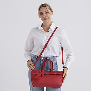 La Marey Red Genuine Leather Crossbody Bag