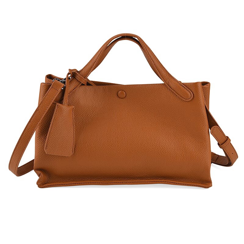 La Marey Tan Genuine Leather Crossbody Bag