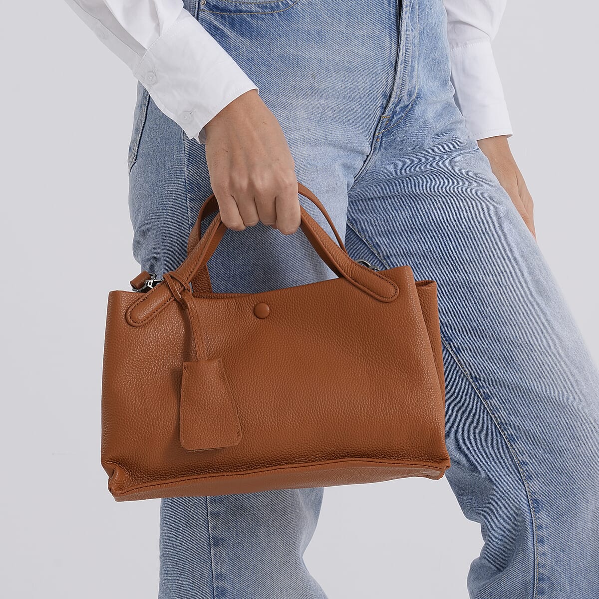 La Marey Tan Genuine Leather Crossbody Bag image number 2