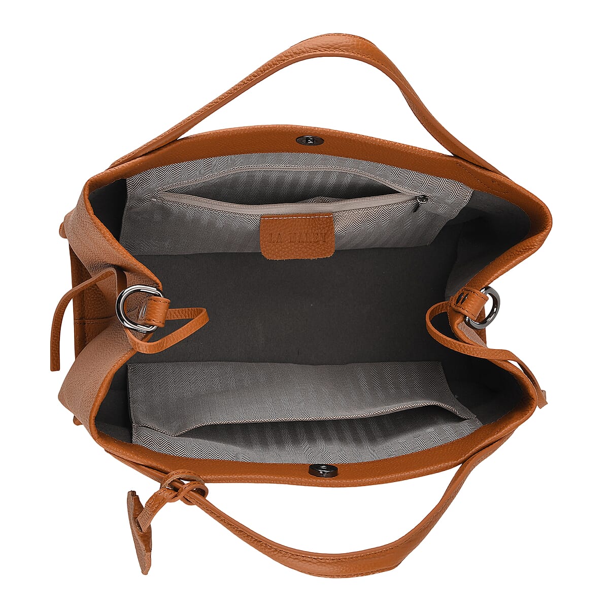 La Marey Tan Genuine Leather Crossbody Bag image number 4