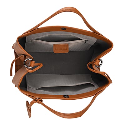 La Marey Tan Genuine Leather Crossbody Bag