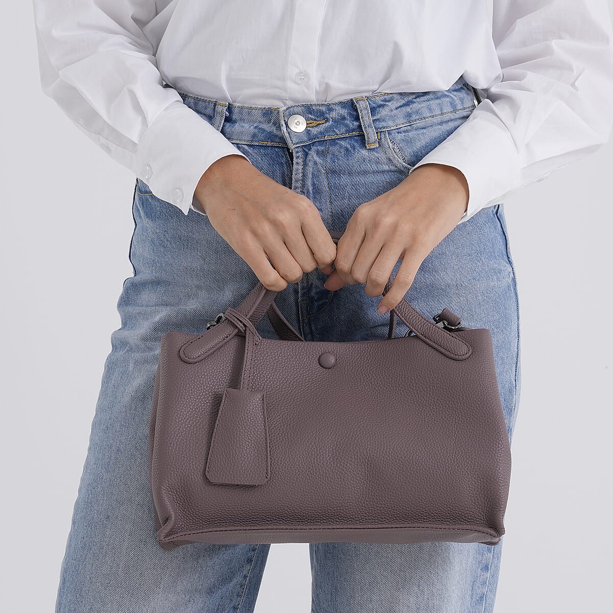 La Marey Light Purple Genuine Leather Crossbody Bag image number 2