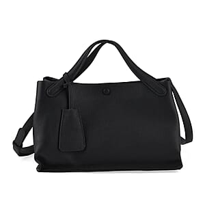 La Marey Black Genuine Leather Crossbody Bag