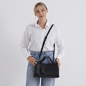 La Marey Black Genuine Leather Crossbody Bag