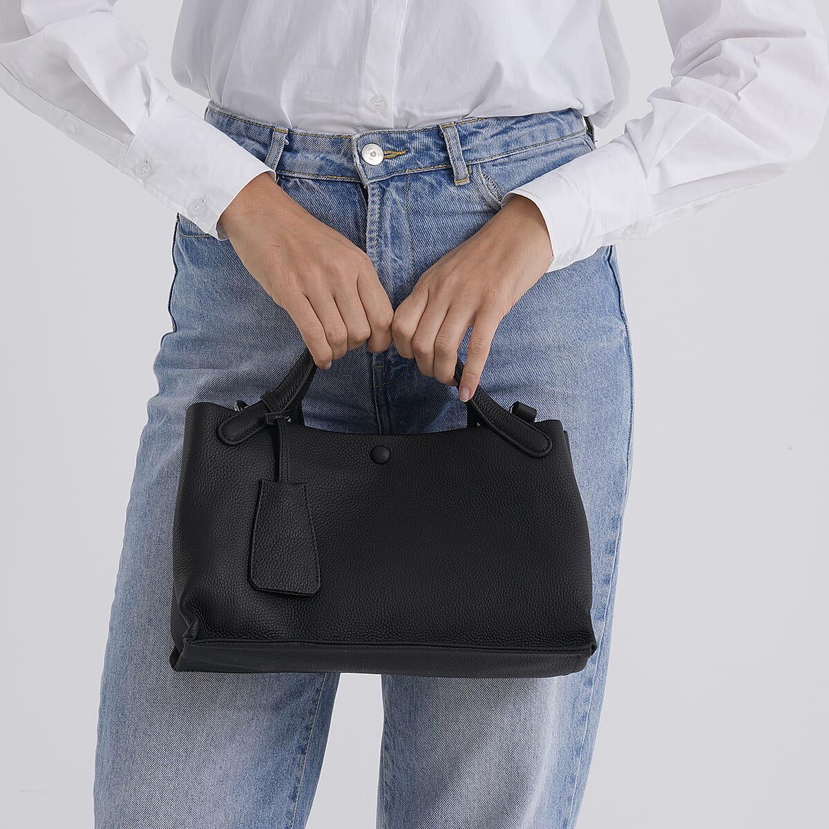 La Marey Black Genuine Leather Crossbody Bag image number 2