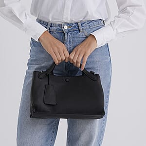 La Marey Black Genuine Leather Crossbody Bag