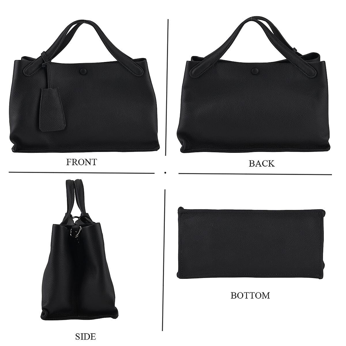 La Marey Black Genuine Leather Crossbody Bag image number 3