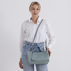 La Marey Light Blue Genuine Leather Crossbody Bag