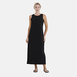 La Marey Black Rib Knit Sleeveless Maxi Dress - One Size Fits Most