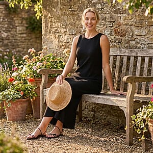 La Marey Black Rib Knit Sleeveless Maxi Dress - One Size Fits Most