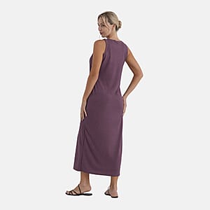 La Marey Purple Rib Knit Sleeveless Maxi Dress - One Size Fits Most