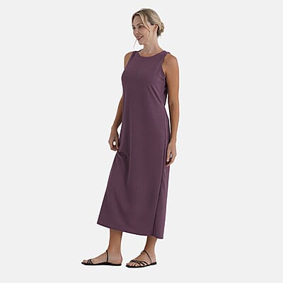 La Marey Purple Rib Knit Sleeveless Maxi Dress - One Size Fits Most