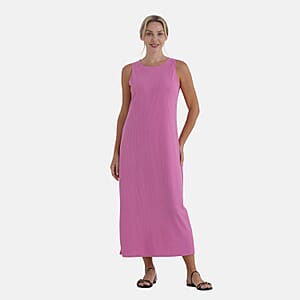 La Marey Pink Rib Knit Sleeveless Maxi Dress - One Size Fits Most