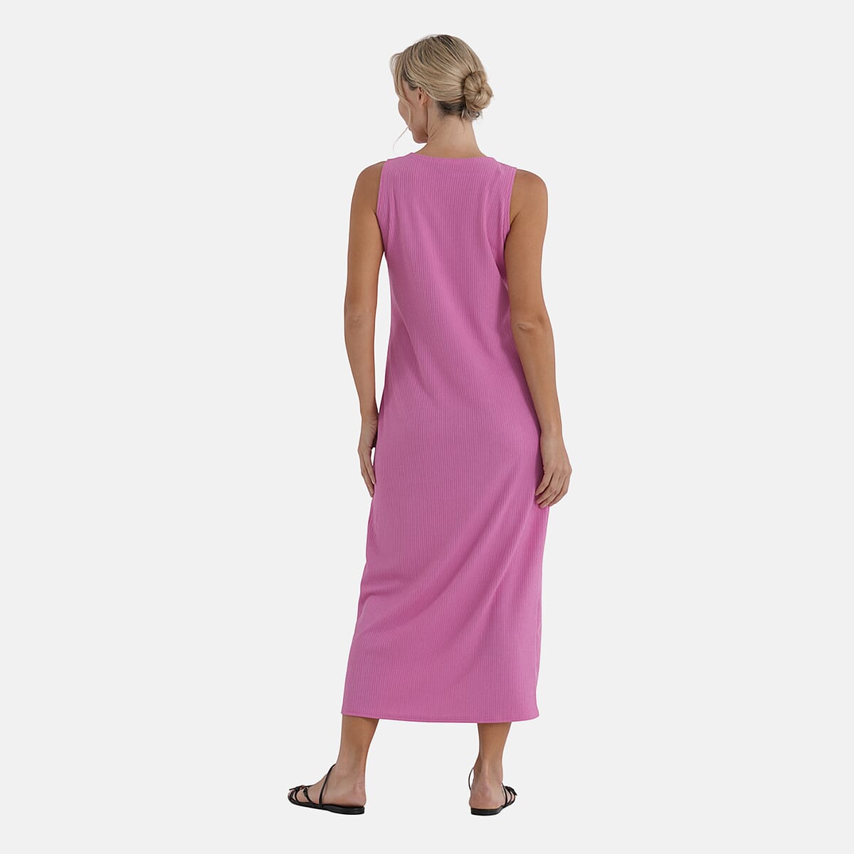 La Marey Pink Rib Knit Sleeveless Maxi Dress - One Size Fits Most image number 2