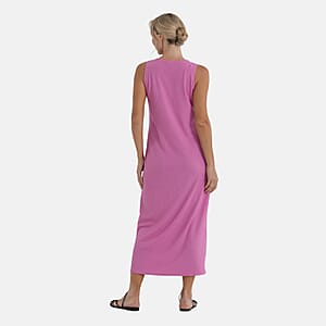 La Marey Pink Rib Knit Sleeveless Maxi Dress - One Size Fits Most