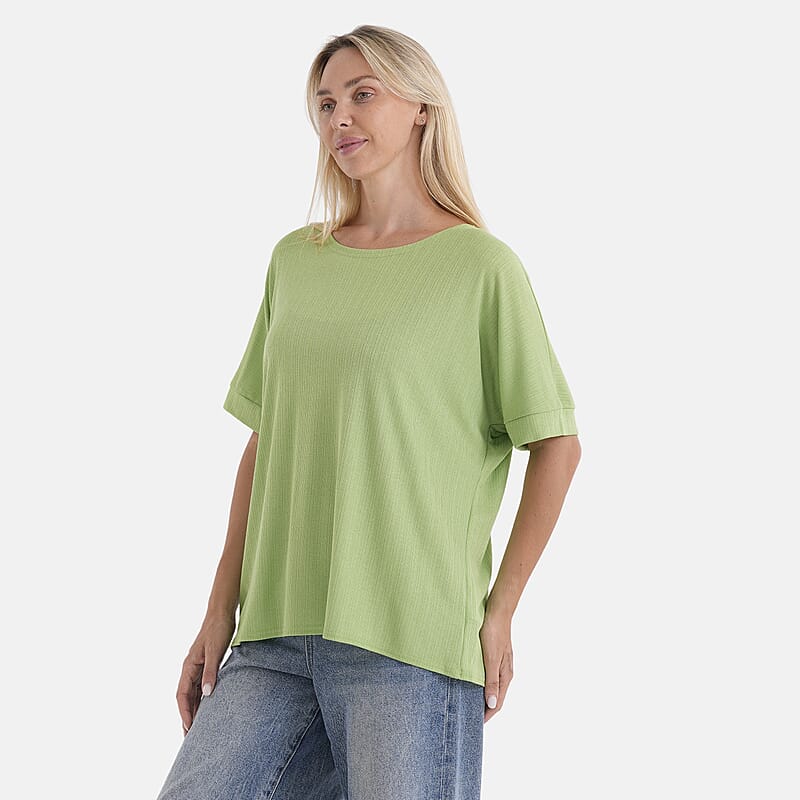 La Marey Green Solid Color Top - One Size Fits Most
