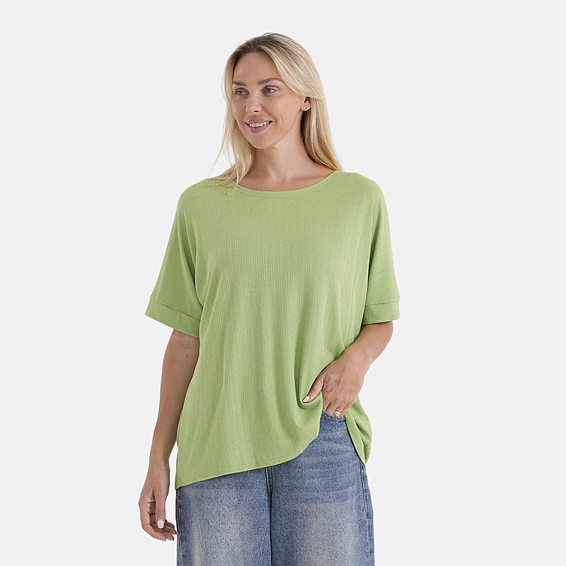 La Marey Green Solid Color Top - One Size Fits Most